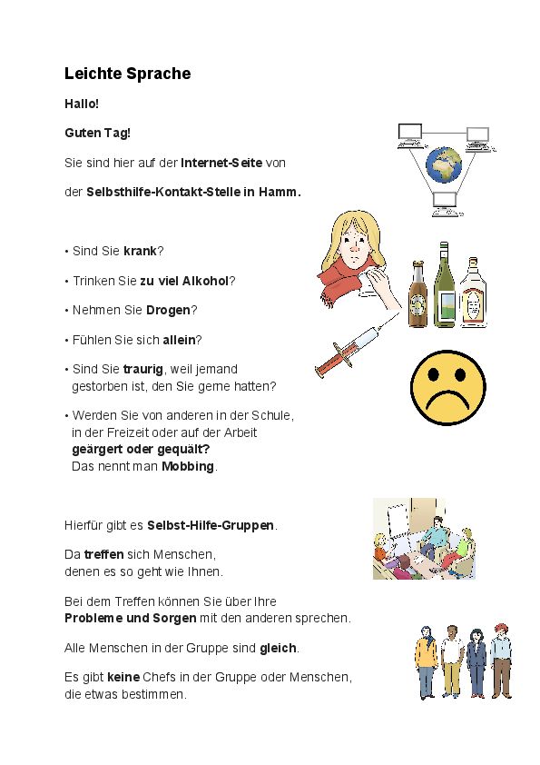 Die Selbsthilfe-Kontaktstelle in Leichter Sprache